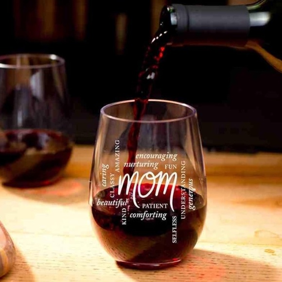 Stemless Wine Glass with Mom Design-Custom - Picture 2 of 6